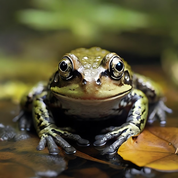 une grenouille sauvage aux yeux gris générée par l'IA