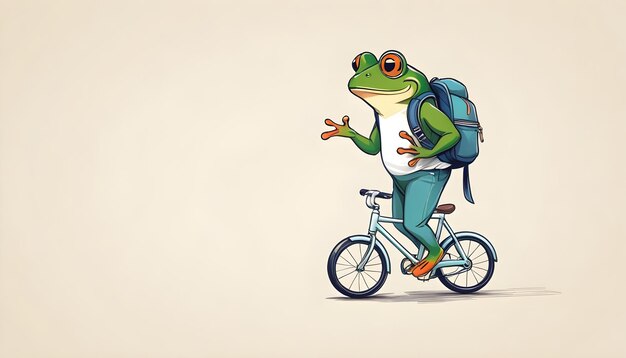 Photo la grenouille avec le vélo