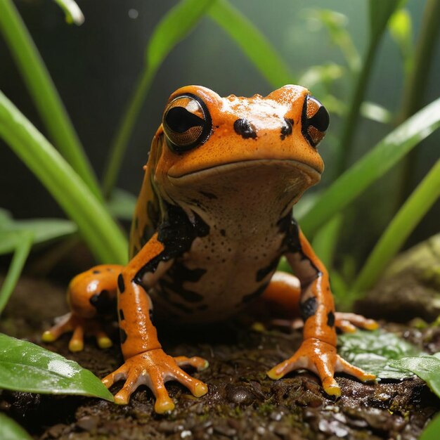 La grenouille venimeuse vibrante explore la nature Les amphibiens colorés générés par l'IA