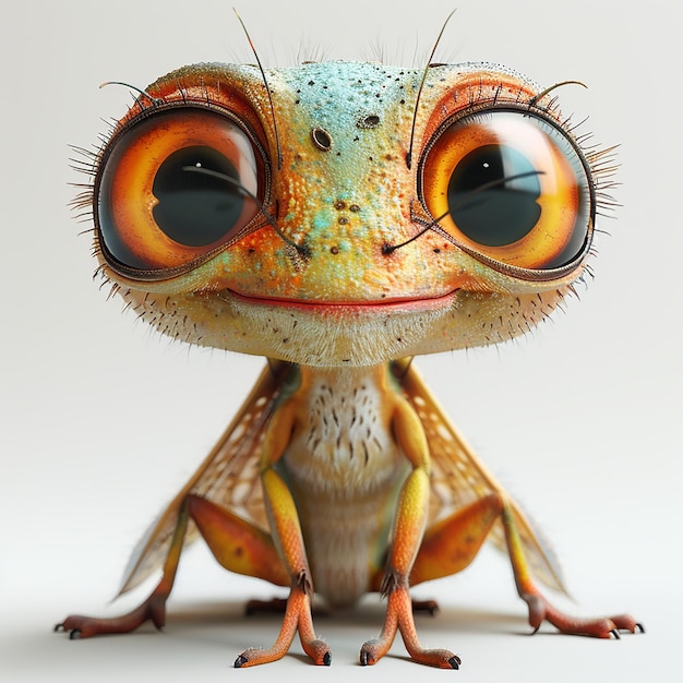 une grenouille avec un visage qui dit les yeux d'une grenouille