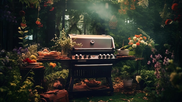 Grill dans le jardin