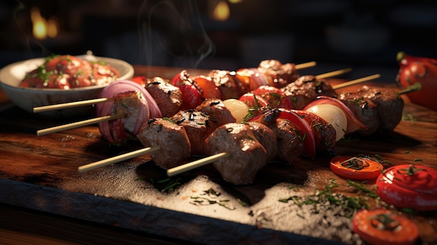 Un grill avec de la viande et des légumes dessus