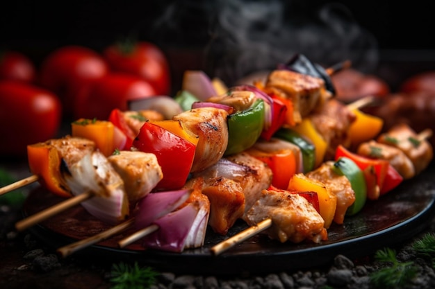 Un grill avec de la viande et des légumes dessus