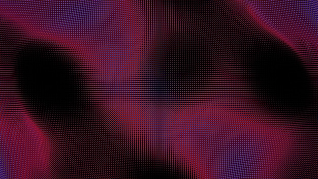 Grille abstraite rouge et noire avec motif d'onde dynamique et éclairage gradient