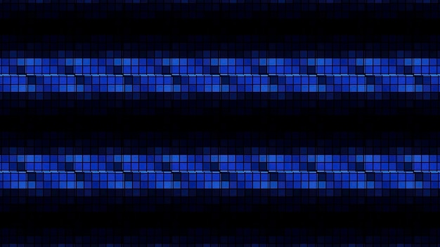 Grille bleue et jaune de carrés mouvement un motif de lumière avec un réseau fait de petits carrés dans
