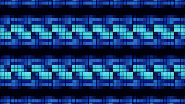 Grille bleue et jaune de carrés mouvement un motif de lumière avec un réseau fait de petits carrés dans