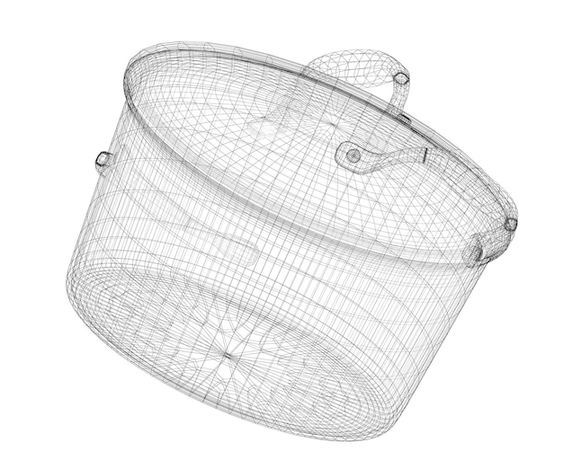 Grille de cadrage dans la casserole isolée sur un arrière-plan