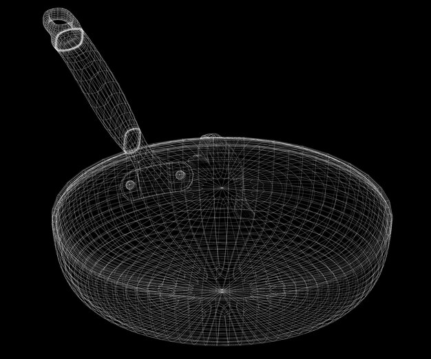 Grille de cadrage dans la casserole isolée sur un arrière-plan