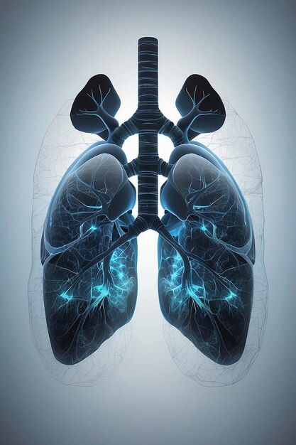 Grille numérique abstraite des poumons humains