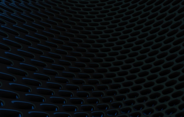 Grille en treillis métallique Arrière-plan de rendu 3d abstrait en rendu 3d haute résolution de grille de carbone noir avec lumière orange