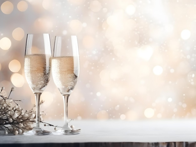 Griller avec un verre de champagne de luxe party célébration de noël nouvel an bonheur fa