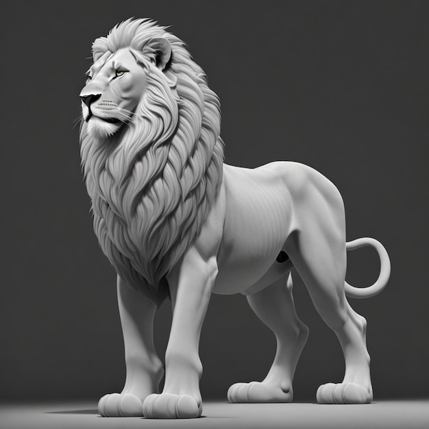 gris lion 3d modal