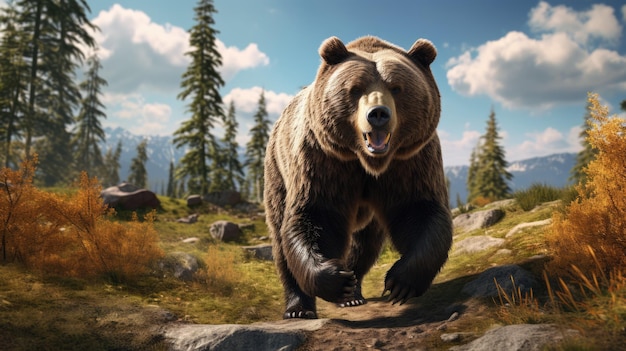 Photo grizzli également connu sous le nom d'ours brun d'amérique du nord