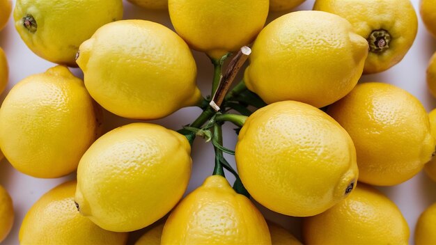 Photo en gros, un bouquet de citrons avec un espace de copie