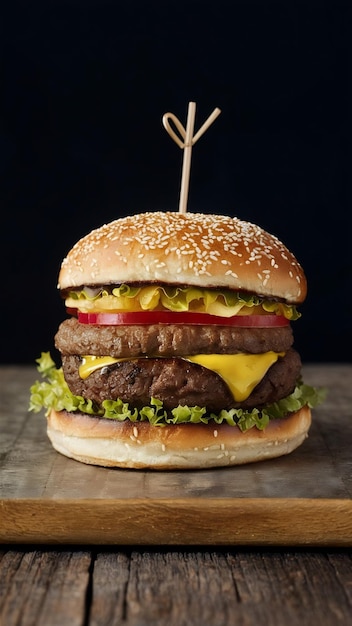 Un gros et délicieux hamburger.