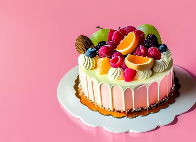 gros gâteau aux fraises