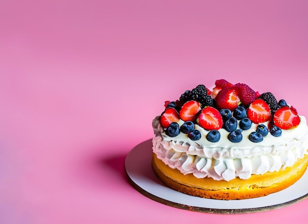 gros gâteau aux fraises