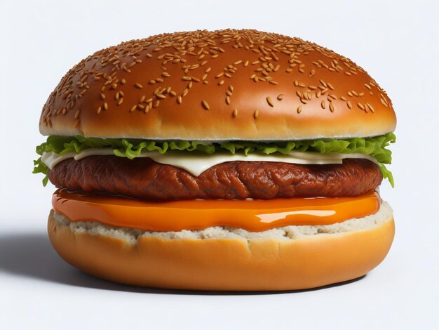 Gros hamburger sur fond blanc