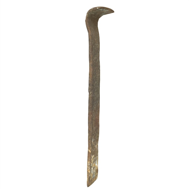 Un gros marteau en fer avec un long manche.