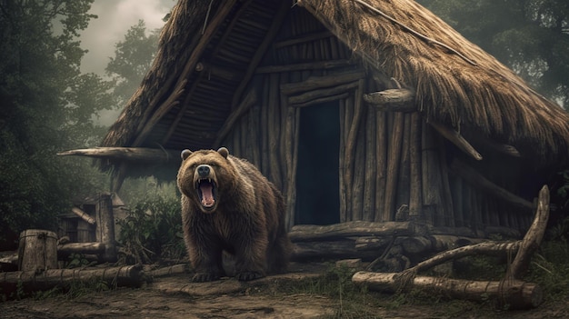 Un gros ours en colère a attaqué le village