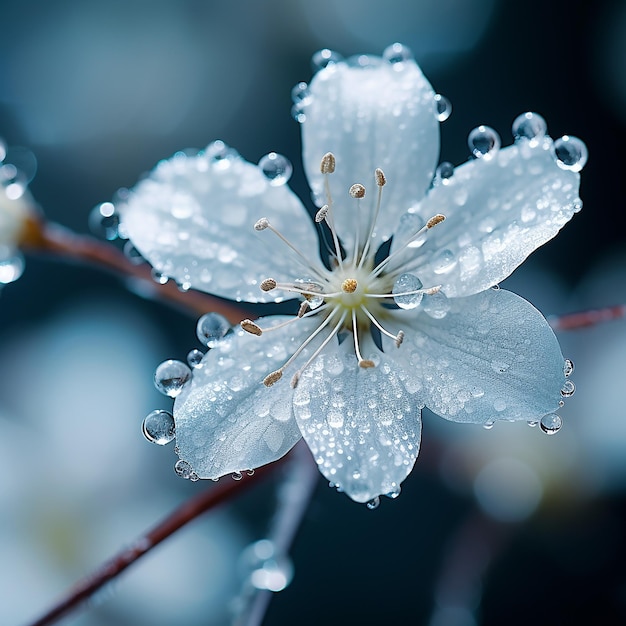 Photo un gros plan 3d de flocons de neige à la dérive en hiver