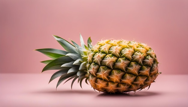 Photo gros plan d'un ananas isolé d'un fond doux