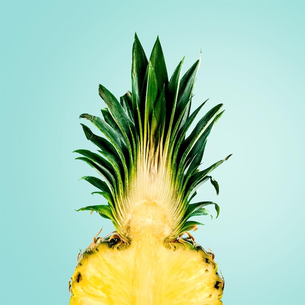 Gros plan d'ananas savoureux mûrs isolé