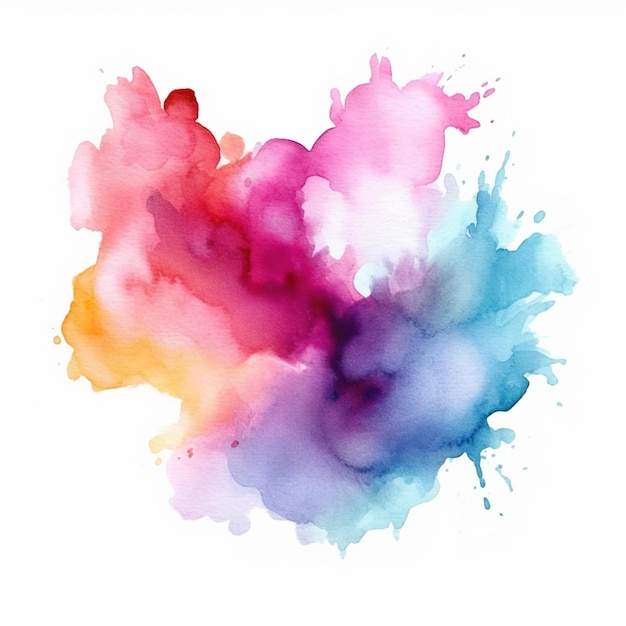 Un gros plan d'une aquarelle colorée d'un nuage ai génératif