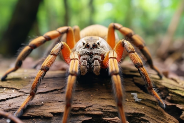 un gros plan d'une araignée qui rampe