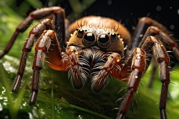 un gros plan d'une araignée