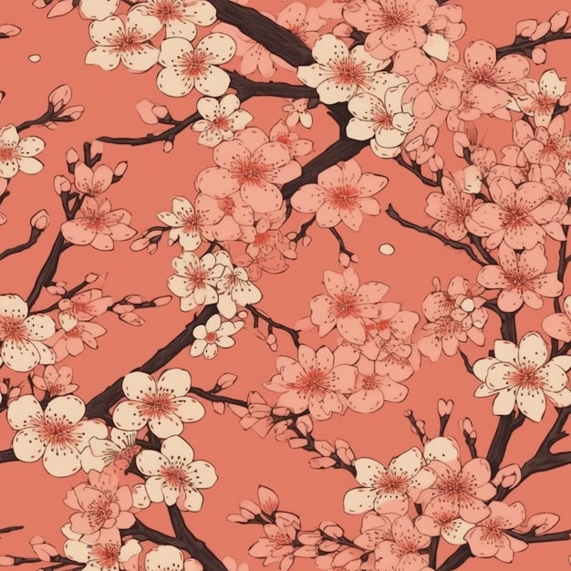 Un gros plan d'un arbre fleuri rose avec de nombreuses feuilles ai génératif
