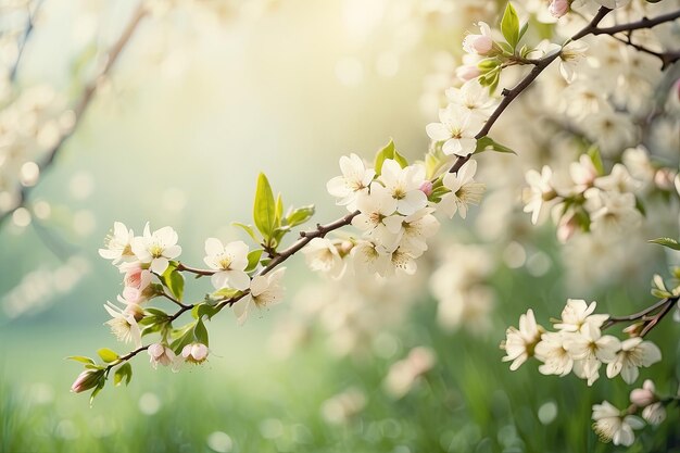 un gros plan d'un arbre avec des fleurs blanches