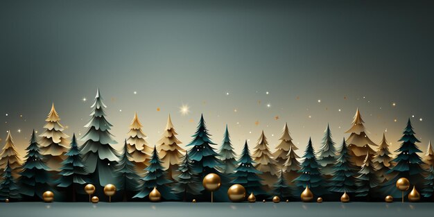 Photo un gros plan d'un arbre de noël avec des boules d'or devant lui