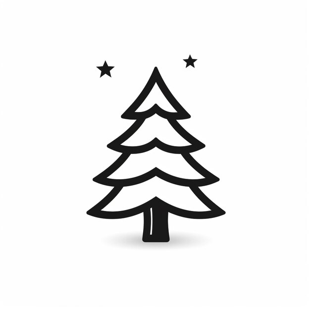 un gros plan d'un arbre de Noël avec des étoiles sur un fond blanc