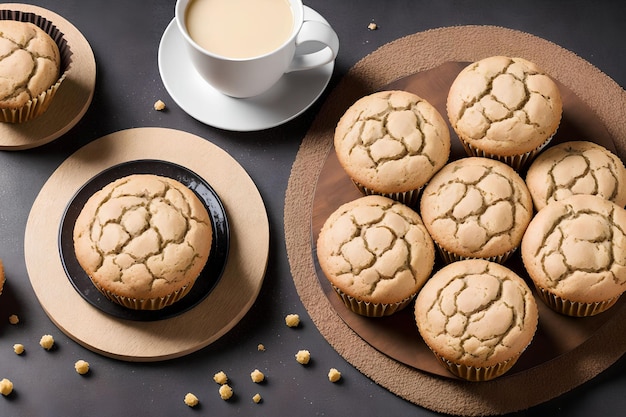 Gros plan de l'art génératif du gâteau aux muffins par AI