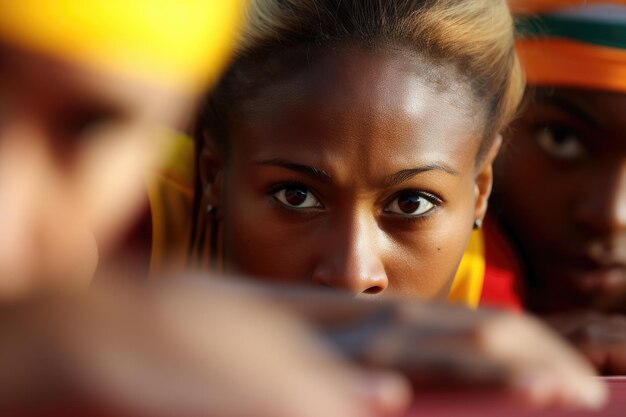 un gros plan d'une athlète féminine