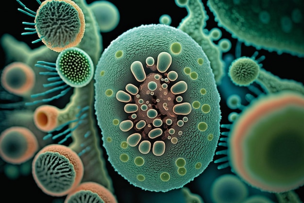 Photo un gros plan d'une bactérie
