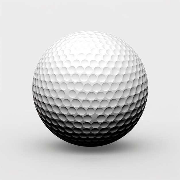 un gros plan d'une balle de golf sur une surface blanche générative ai