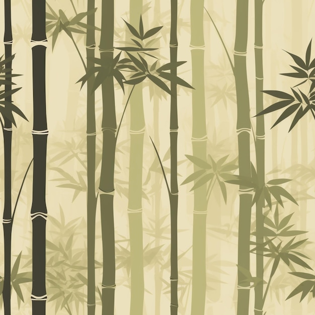 un gros plan d'un bambou avec beaucoup de feuilles sur lui