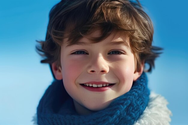 Photo gros plan beau sourire blanc comme neige d'un jeune garçon image générée par l'intelligence artificielle