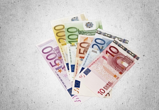 Photo gros plan sur les billets en euros