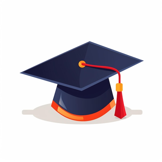 Photo un gros plan d'un bonnet de graduation avec un pompon rouge ai générative