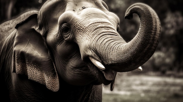 Un gros plan de la bouche d'un éléphant