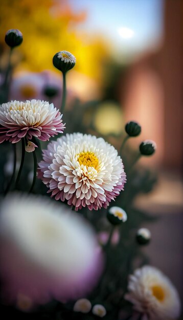 Gros plan d'un bouquet de fleurs générative ai