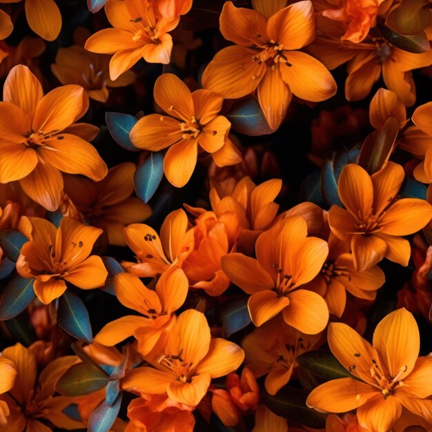 Un gros plan d'un bouquet de fleurs orange