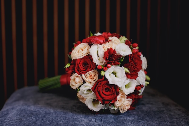 Gros plan de bouquet de mariage