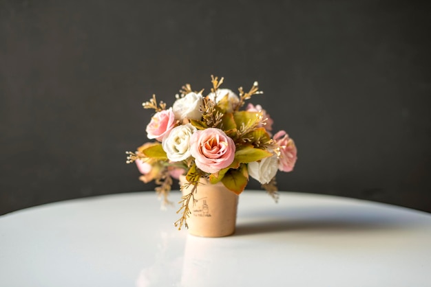 Gros plan, de, bouquet rose, dans, vase