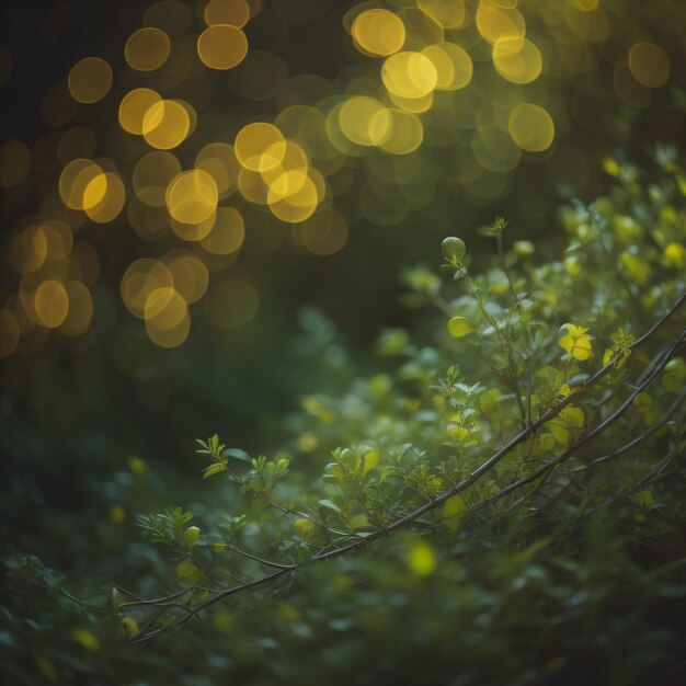 Un gros plan d'une branche d'arbre avec des fleurs jaunes en arrière-plan.