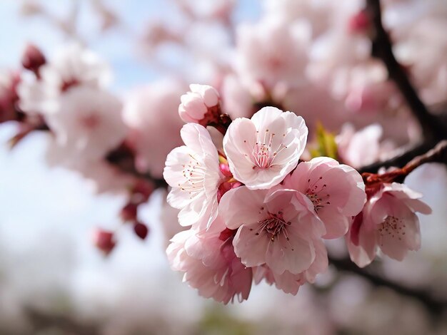 Photo un gros plan d'une branche avec des fleurs roses