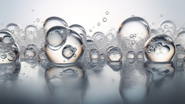 Un gros plan de bulles d'eau avec le mot bulle dessus
